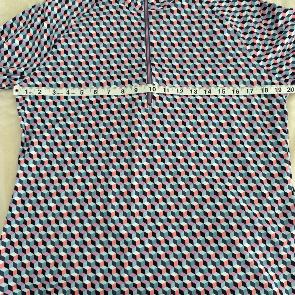 Athletic Quarter Zip Geometric Patterned - image 7